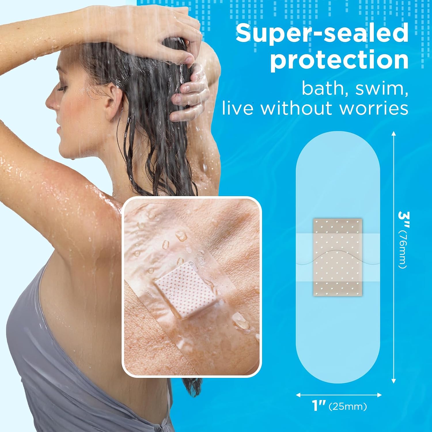 OK TAPE Adhesive Bandages - Waterproof Sterile Sheer Strips, 1" x 3", Bulk Case of 1800 for First Aid