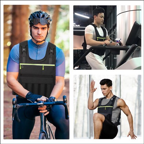 Adjustable Weighted Vest 2-18 LB, Soft and Washable to Keep Clean after Workout, Large Size Weighted Vest for Men and Women with Shoulder Pad, Chest Pocket for Phone and Keys