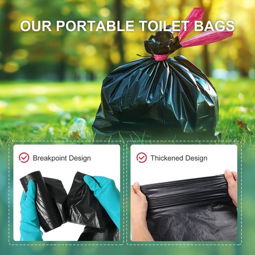 Ann Katy Portable Toilet Bags，Drawstring Camping Toilet Bags Toilet Trash Bags Leak-Proof, Waste Bags for Camping, Hiking, Traveling,Emergency, Outdoor Activities