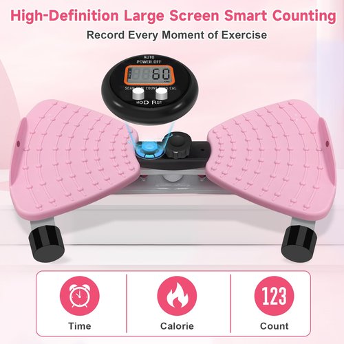 HEH Waist Twister Machine Exercise, Adjustable Ab Twister Board with Digital Display, Waist Twister with 5 Resistance Bands, 450lbS Capacity & 20dB Ultra-Quiet, Anti-Slip Home Gym Workout Equipment for Men Women