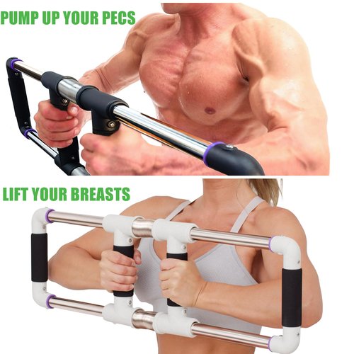 GoFitness Push Down Bar Machine - Chest Expander at Home Workout Equipment for Chest, Arm, Shoulder, Abs and Back - Portable Upper Body Trainer for Home, Travel or Outdoors