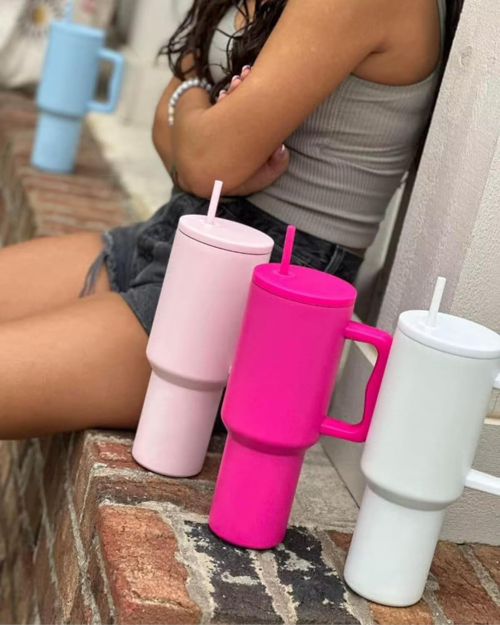 Skiennix 40 Oz Stainless Steel Insulated Water Bottle - Leakproof BPA-Free Tumbler with Handle & Straw | Purple