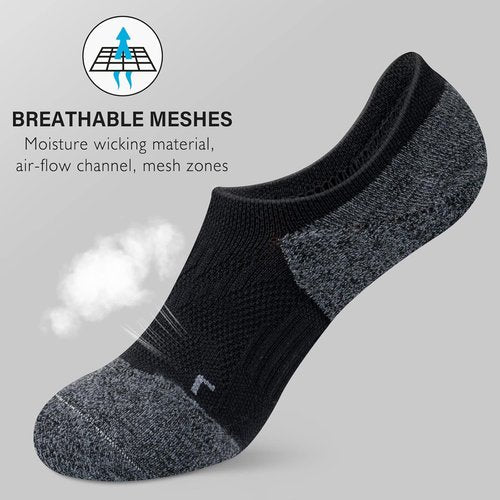 Gonii No Show Socks - Women's Athletic Compression Running Socks | Cushioned, Low Cut, 5 Pairs