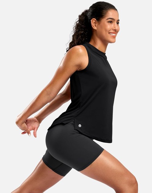 G Gradual Women's Sleeveless Workout Tank Tops - Lightweight High Neck Yoga & Tennis Shirts