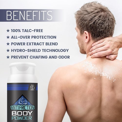 Men's Anti-Chafing Powder for Delicate Skin, Gym-Ready Sweat Absorb, Itch relief & Friction Defense for Groin, Underarms, Talc-Free dusting powder for men with Zinc Oxide, Daily Sports & Work, 3.53oz