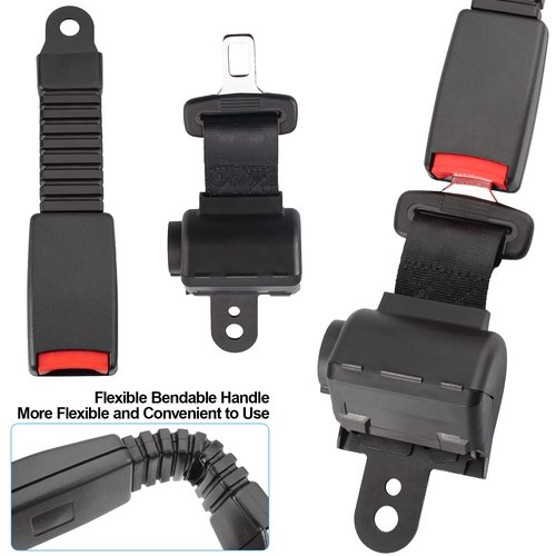 Dewkake Golf Cart Seat Belts Kit, 2pcs Universal Retractable Front and Rear Golf Cart Seat Belt Kit for Club Car, EZGO,Yamaha