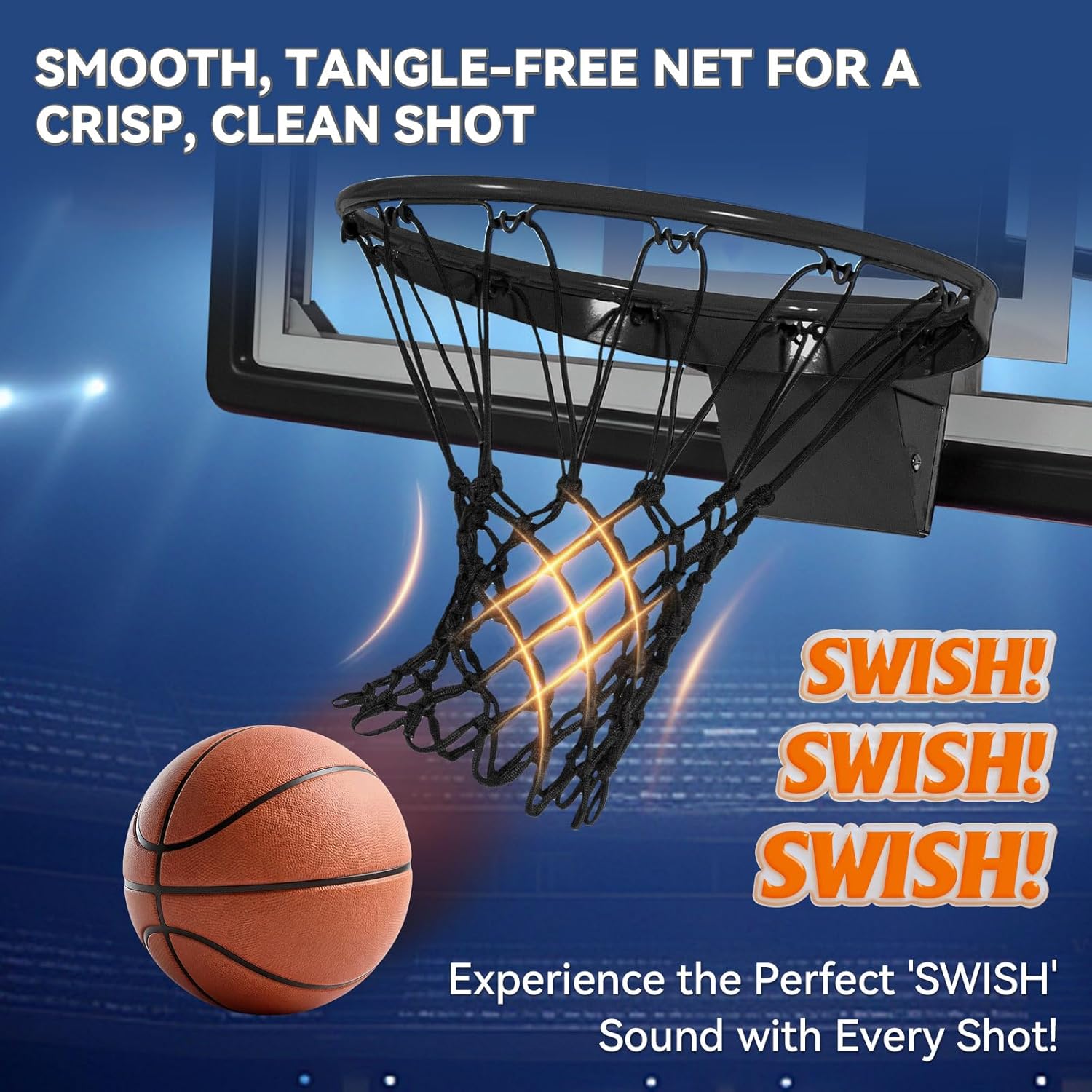 Skiennix Heavy Duty Basketball Net Replacement - All Weather Nylon with 12 Loops | Fits Standard Rims