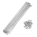 A ABSOPRO Bike Bicycle Spokes 14G 260MM Mountain Bike Spokes Carbon Steel Silver Tone 36Pcs