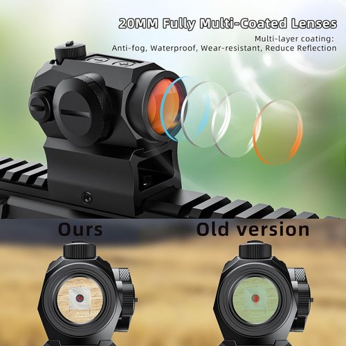 Motion Awake 2MOA Red Dot Sight - 11 Brightness Settings | IPX7 Waterproof & Shockproof, 50000H Battery Life