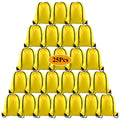 PLULON 25 Pcs Yellow Drawstring Backpack Bags Bulk String Backpack Cinch Sack Pull Sport Gym Backpack Bags for Yoga Traveling Outdoor Sports