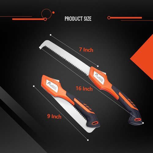 ProSSS Folding Bone Meat Saw for Hunting and Butchering,1PC Replaceable Blade, 65Mn Spring Steel Blade, 3 Angles to Lock, Triple Ground Saw Teeth with A Storage Bag