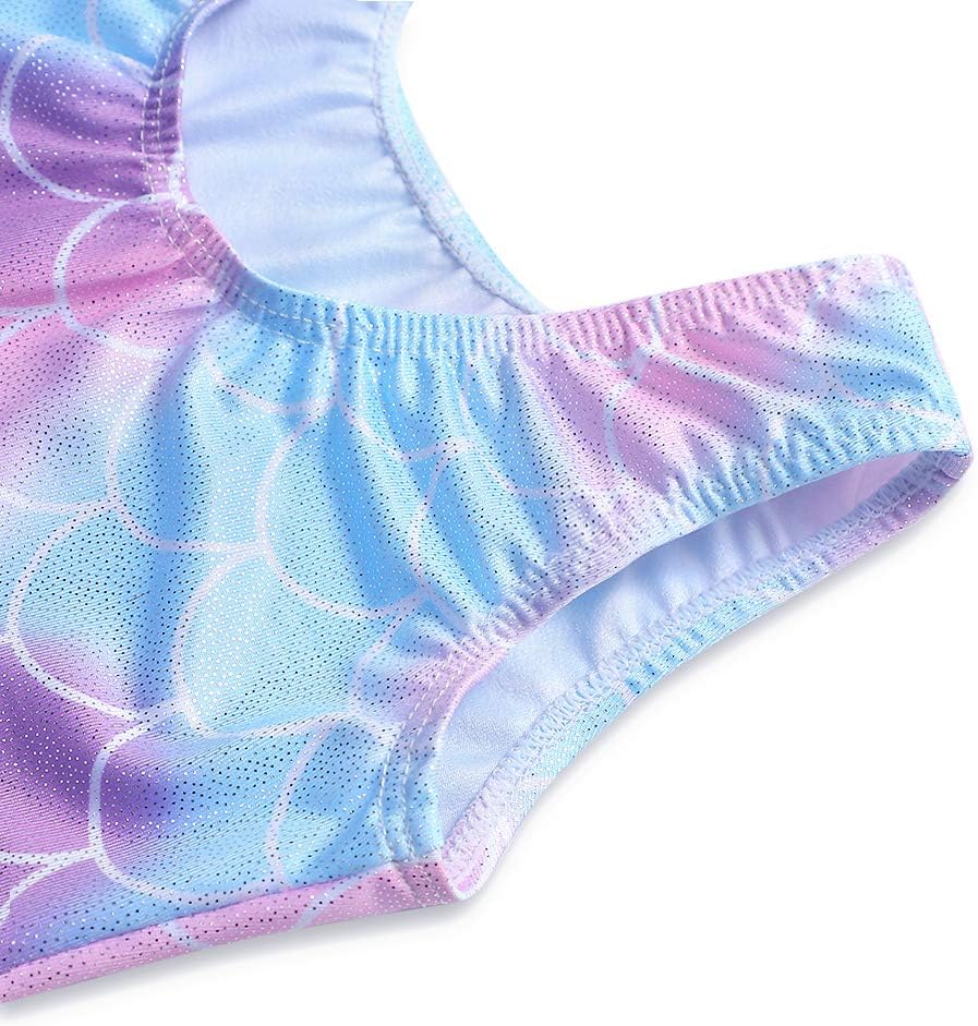 Skiennix Girls Gymnastics Leotard - Flutter Sleeve Tutu Dress for Toddlers 2-11Y | Mermaid Style