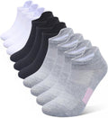 Henwarry Women's Low Cut Athletic Running Socks - 10 Pairs of Soft Cotton Ankle Tab Socks