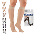 Truform Sheer Compression Stockings, 8-15 mmHg, Women's Knee High Length, 20 Denier, Nude, Large