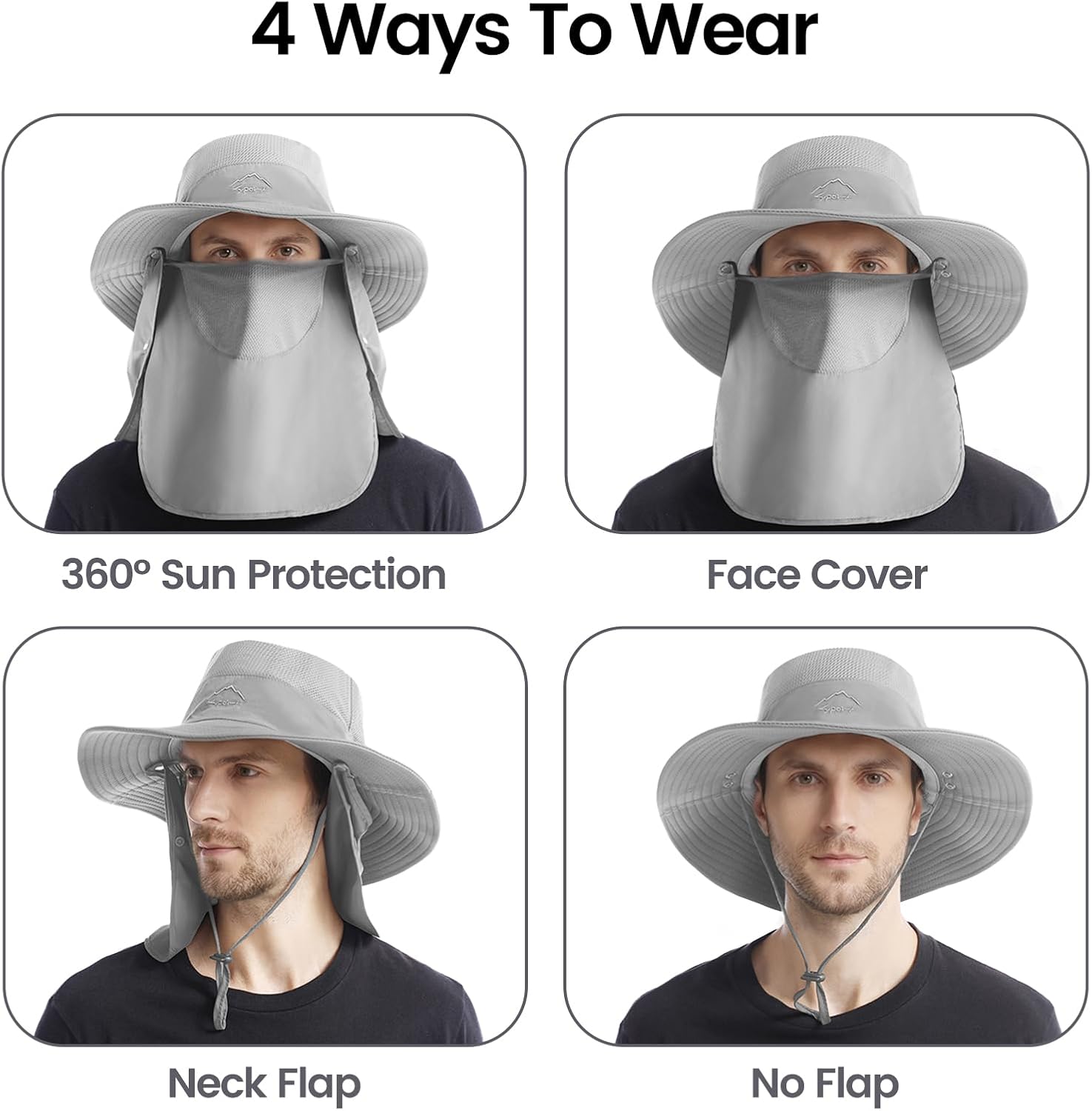 Sun Hats | Wide Brim Bucket Hat by [Brand Name] - UV Protection with UPF 50+ Face Cover & Neck Flap