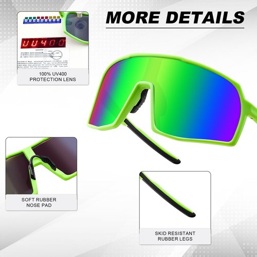 FEISEDY Sports Sunglasses for Men Women Youth Baseball Cycling Running Hiking Glasses UV400 B0263