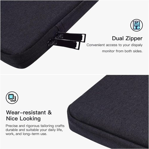 CAPERAVE Portable Monitor Sleeve Case - Fits 15.6-16.1 Inch Displays | Travel-Friendly Design