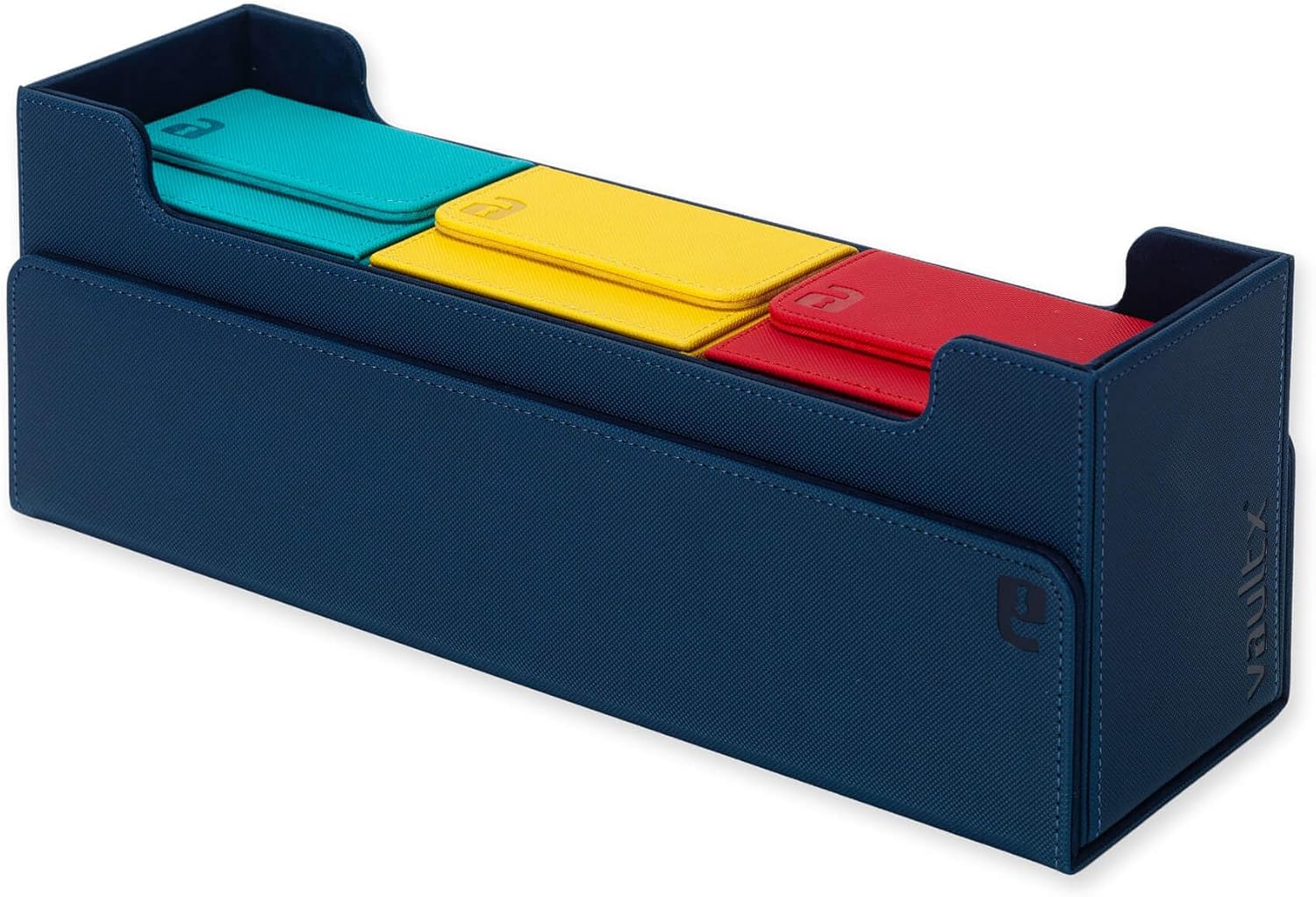 Vault X Trading Card Storage Box - Premium Exo-Tec Material, Detachable Magnetic Lid & Organizers | Blue