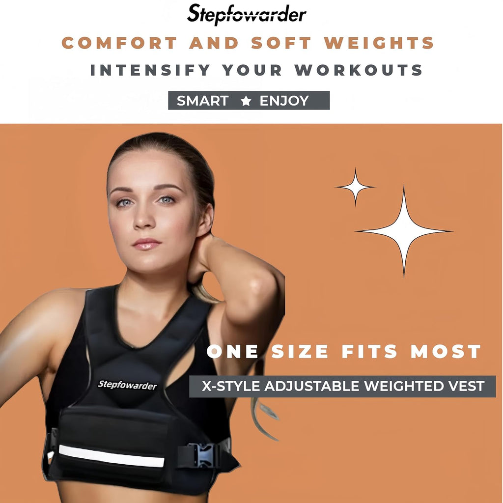 Skiennix Adjustable Weighted Vest - 6lbs/12lbs for Strength Training, Running & Workouts | Reflective Stripes