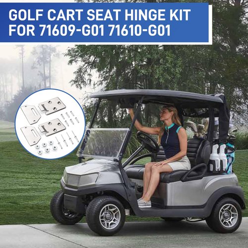 2 Pack Golf Cart Seat Hinge Kit for EZGO TXT Medalist 1995-up Golf Cart Electric/Gas, Hinge Kit Replaces OEM 71610-G01 71609-G01