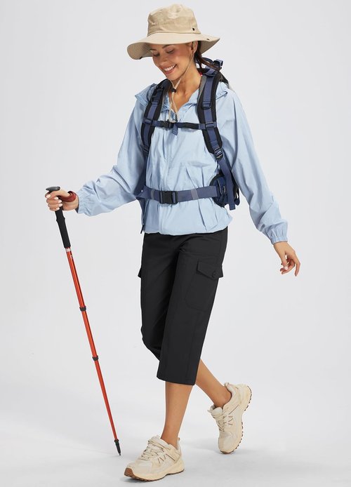 Libin Women's Capri Pants - Quick Dry, Water Resistant Cargo Capris for Travel & Hiking | Casual Summer Style