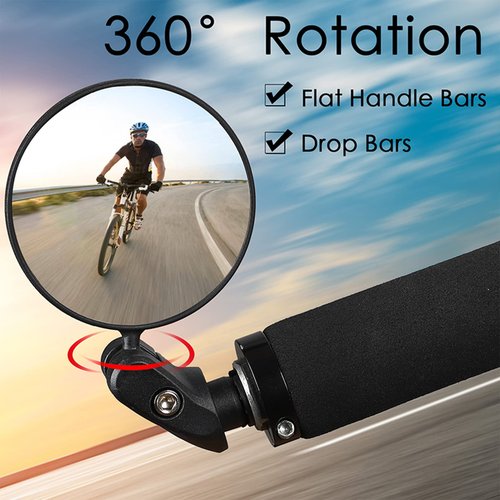 REMAROVE Bike Mirror Bicycle Rear View Mirror 2 PCS Adjustable Bike Bar End Mirror HD Wide Angle Convex Lens