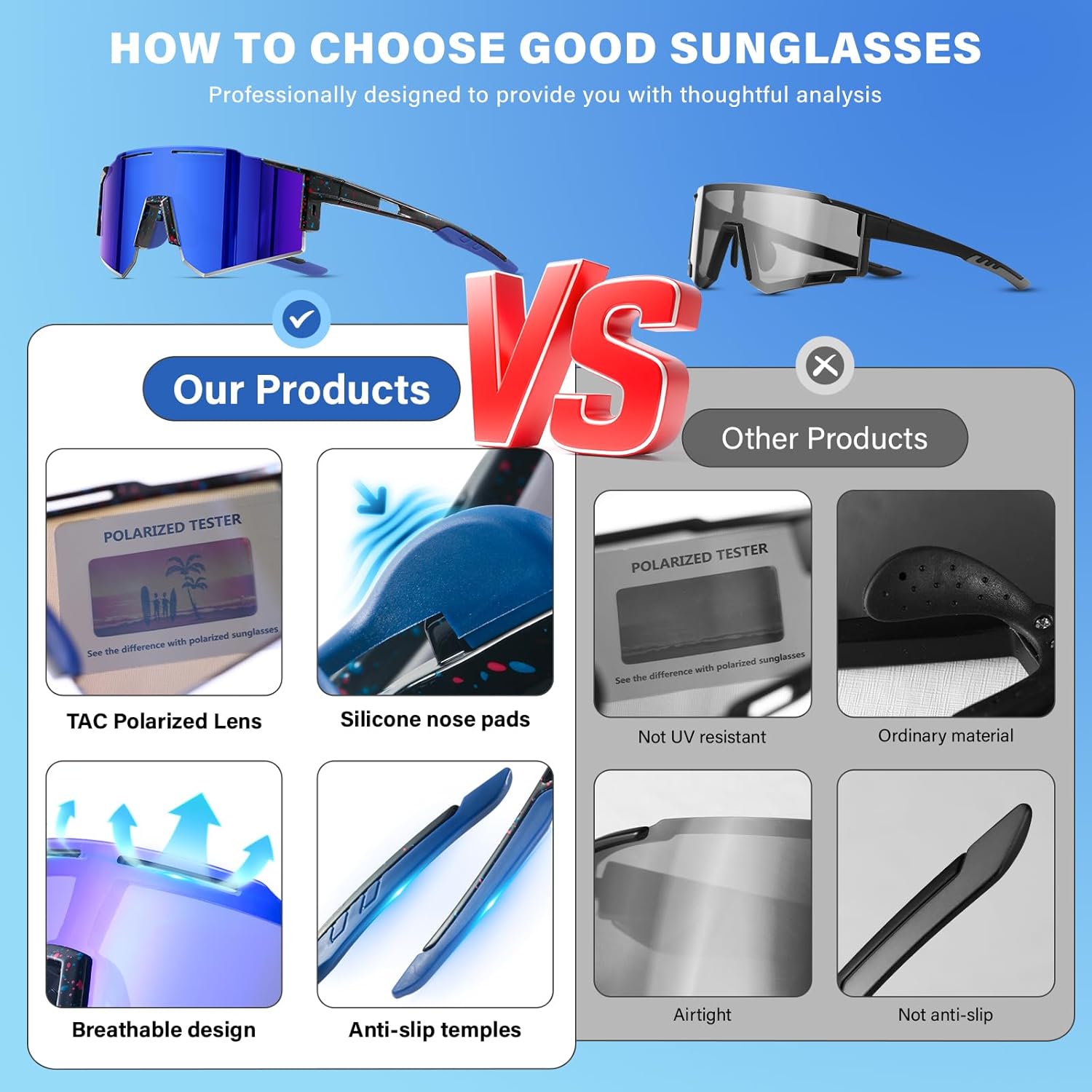Skiennix Kids Sunglasses - Polarized UV400 Protection for Youth Baseball & Softball | 4-Pack
