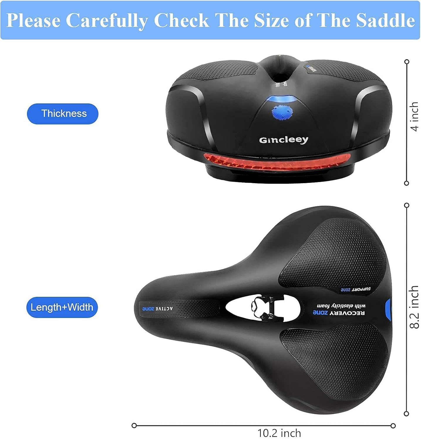 Skiennix Comfort Bike Seat - Wide Memory Foam Padded Saddle with Dual Shock Absorption | Universal Fit for Indoor/Outdoor Use