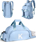 Skiennix Initial Gym Bag - Stylish Dance Bag for Girls with Shoe Compartment | Monogrammed Duffle Tote (Letter K)