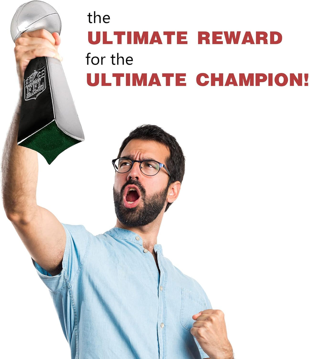 Spire Designs Fantasy Football Trophy - Chrome Replica Championship Award - First Place Winner - 2 Sizes Available