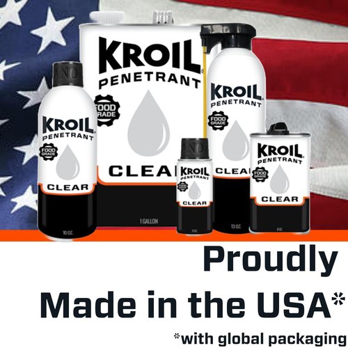 Kroil Clear Penetrant - NSF-H1 Registered, Kosher Certified, Odorless Non-Staining Spray for Conveyors & Other Equipment Maintenance - Industrial Lubricant - Clear - Drip Can - 8 oz (CKL081)