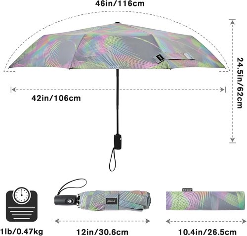 G4Free Large Travel Umbrella - UPF 50+ UV Protection | Auto Open/Close, Windproof, 42/46 Inch