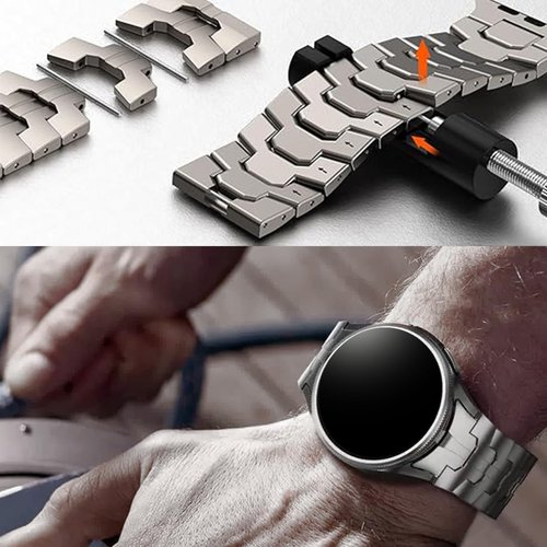 Compatible with Moto Watch 120 Bands, 20mm, 22mm New Quick Release Stainless Steel Band Metal Strap with Folding Clasp Replacement Straps Compatible with Moto 120, 70, 100, 360 3rd Gen 2020 Smartwatch (Silver, 22mm size band)