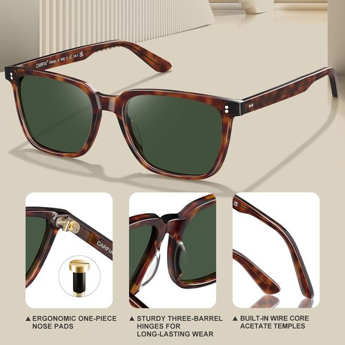 CARFIA Retro Polarized Sunglasses for Men - UV400 Protection & Anti-Glare | Stylish Outdoor Eyewear