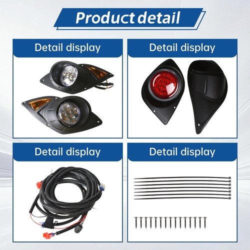 WFLNHB Headlight Tail Light Replacement for Golf Cart G29 Drive Gas Electric 2007-Up