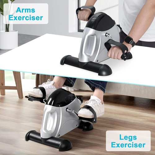 Himaly Mini Exercise Bike - Portable Under Desk Pedal Exerciser with LCD Screen for Arms & Legs