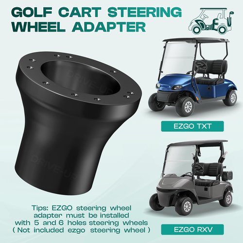 DRIVE UP Golf Cart Steering Wheel Adapter, EZGO Steering Wheel Adapter for EZGO TXT and EZGO RXV Models-Black