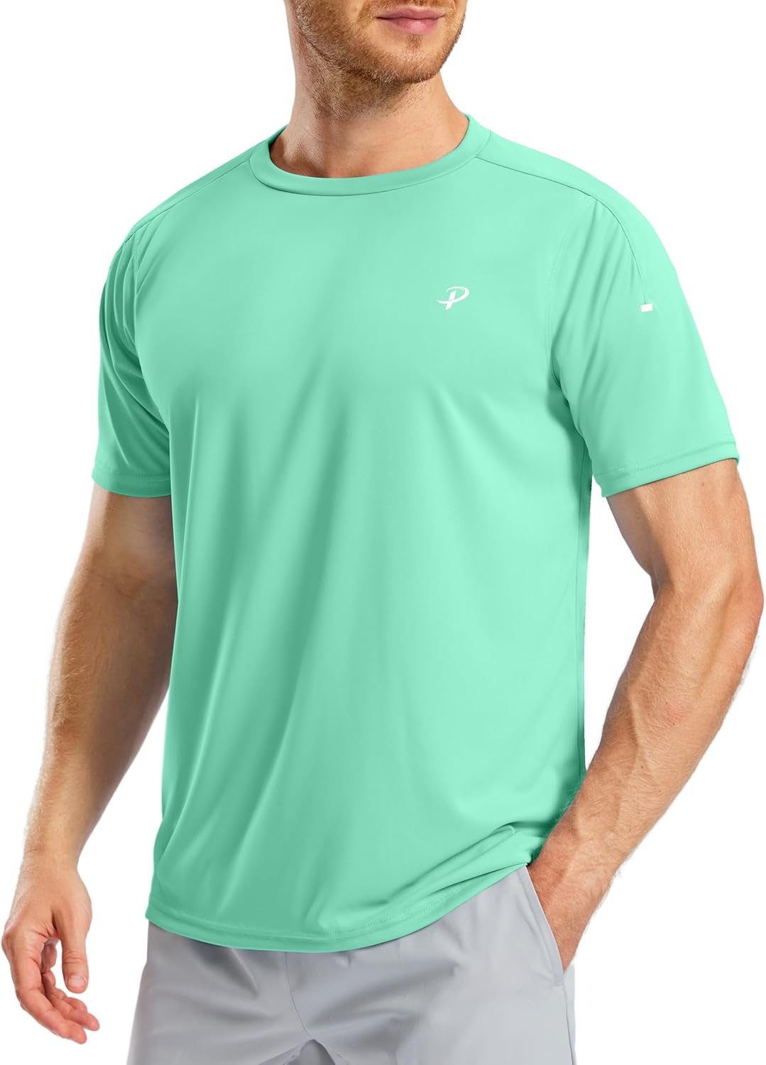 Pudolla Men's Running T-Shirts - Lightweight Quick-Dry Athletic Gym Tees | Short Sleeve Sport Tops