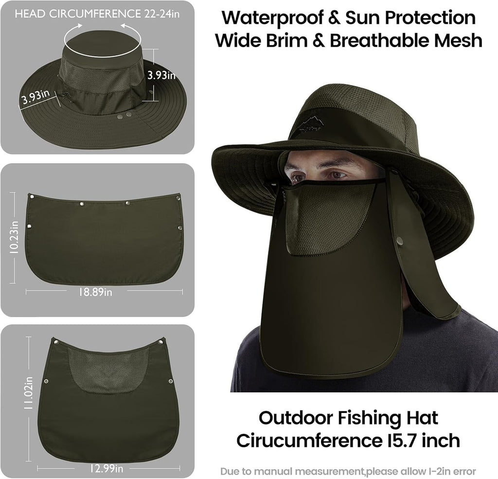 Sun Hats | Wide Brim Bucket Hat by [Brand Name] - UV Protection with UPF 50+ Face Cover & Neck Flap