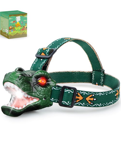 Niovexium LED Dinosaur Headlamp for Kids, Children's Toy Flashlight T-Rex Dinosaur Toys for Age 3 4 5 6 7 8 9 Years Old Kids, Camping Hiking Gear for Boys Girls