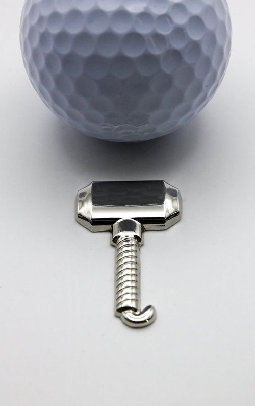 MULLIGAN HOOLIGAN The Hammer Golf Ball Marker + Magnetic Hat Clip Premium Metal Marker with Built-In Magnet, Strong Magnetic Hold, Durable & Lightweight Golf Accessory