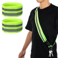 High Visibility Reflectives Safety Running Belts Reflective Sash for Walking at Night Reflective Running Gear Night Walking Safety Gear Reflectives Sash with 2 Pcs Reflectivees Armbands for Men Women