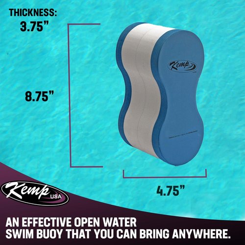 Kemp USA Solid Swim Pull Buoy Float Pack of 2 EVA Foam Training Buoy for Swim Technique Arm Strength & Endurance Training Pool Swim Equipment