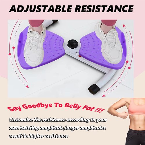 Wooa Waist Twisting Machine Exercise, Ab Twisting Board for Exercise, Adjustable Waist Twisting Board Exercise Machine with 300 lbs Weight Capacity
