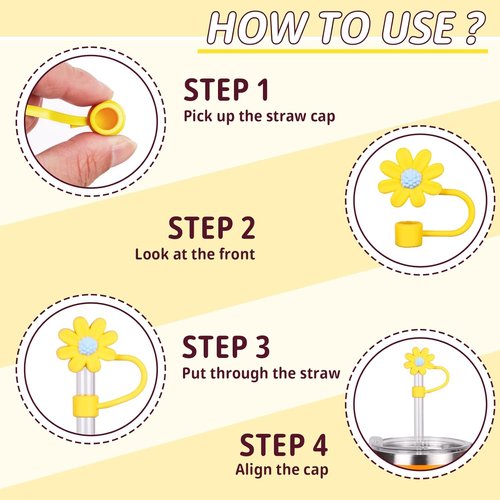 Hydro Flask Straw Cover Cap - Reusable Silicone Straw Covers for 10mm Straws | 6-Pack, BPA Free