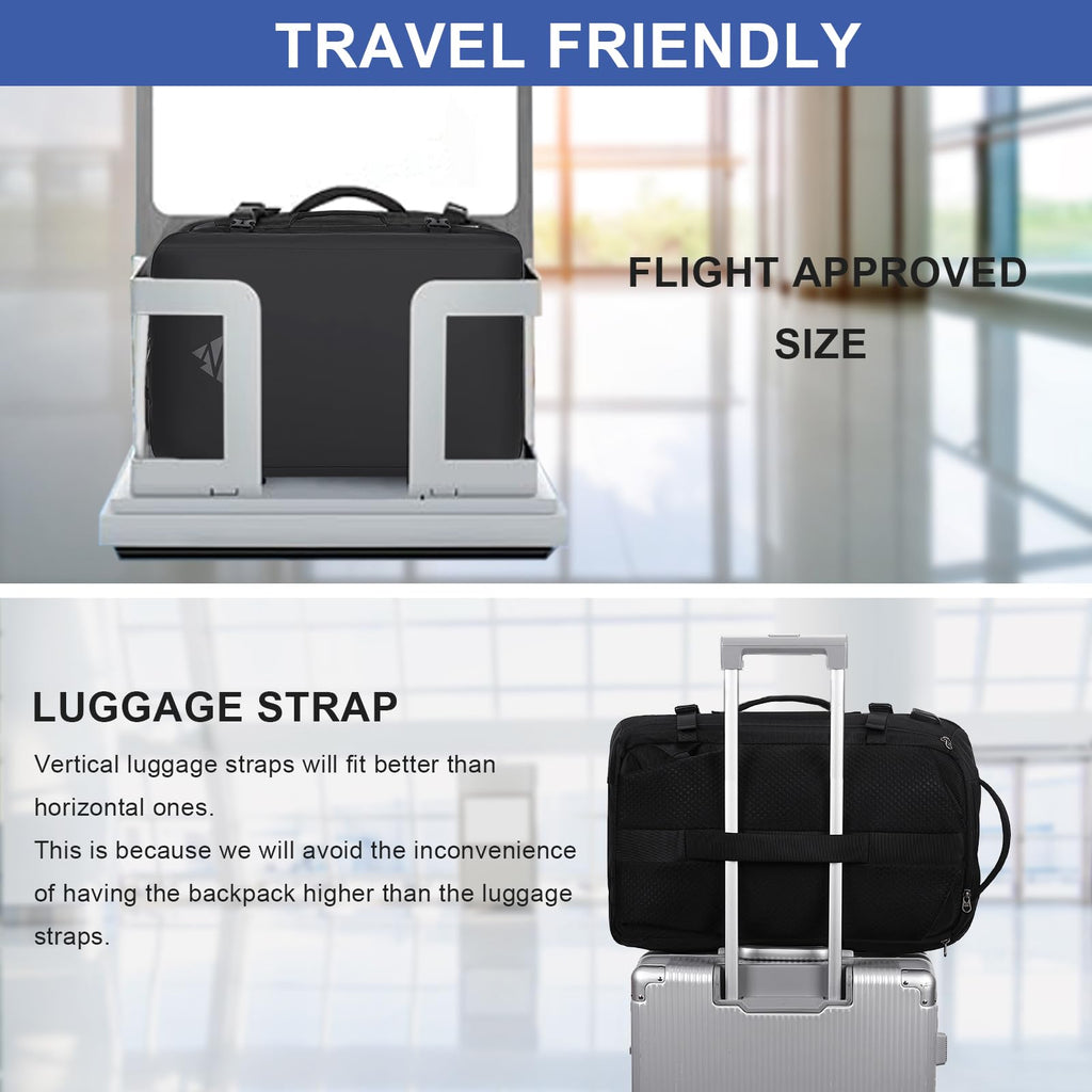 Travel Backpack for Men 40L, TSA Flight Approved Carry On Backpack with Rain Cover, 17inch Travel Laptop Backpack with USB Charging Port, Extra Large Luggage Suitcase Daypack Weekender Bag, Black