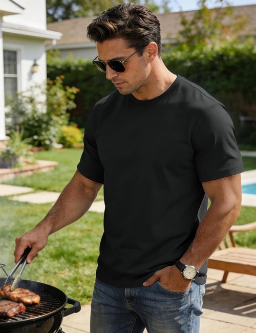 MAGCOMSEN Men's Short Sleeve T-Shirts - UPF 80+ Sun Protection, Lightweight & Moisture-Wicking Tees