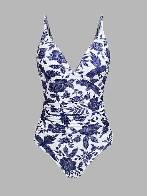 CUPSHE Women's One Piece Swimsuit Tummy Control V Neck Bathing Suits