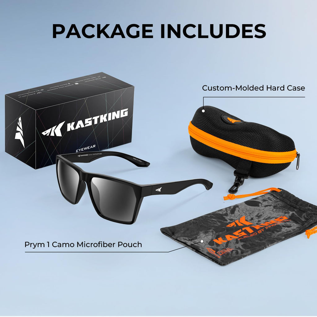 KastKing Beartrap Polarized Sports Fishing Sunglasses, With PuriVex Protective Lens Coating, Square Frame Design, Men Women
