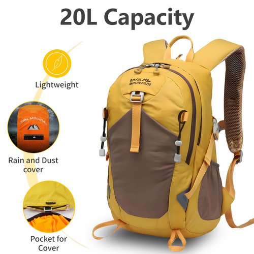 Small Hiking Backpack, 20L Lightweight Travel Backpacks For Men Women, Water Resistant Outdoor Day Pack, Ultralight Camping Daypack Backpacks, Durable Hiking Backpack Fit For Camping.(With Rain-cover)